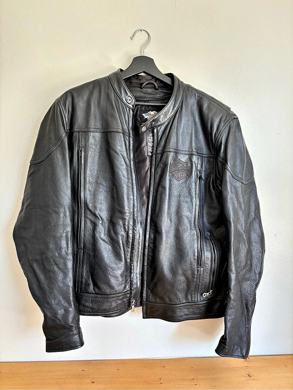 Harley-Davidson Men's Black Leather Motorcycle Jacket Size Large